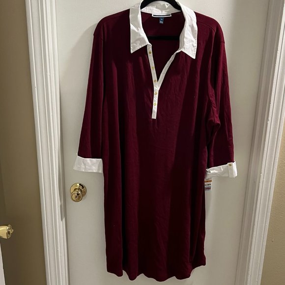 NWT Karen Scott Sport Collared Sweater Dress - Picture 1 of 4